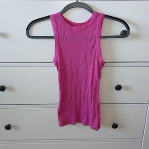 Pink ribbed tank top